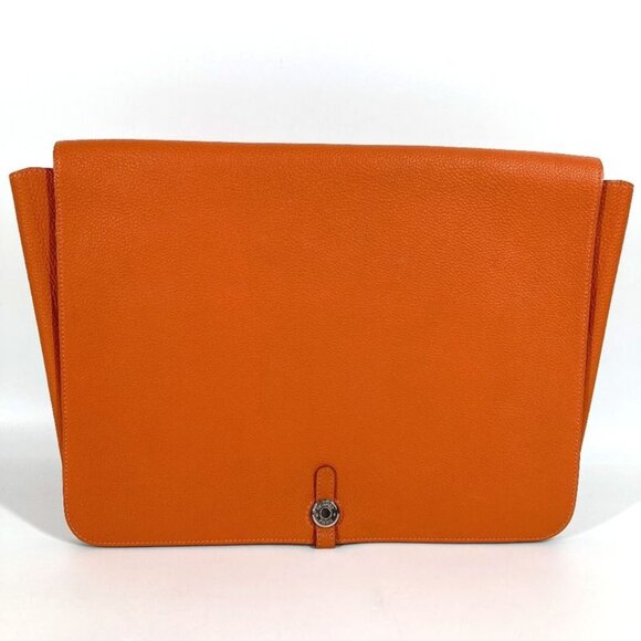 Hermes Handbags - Hermes Clutch Bag Dogon Meeting Taurillon Clemence Orange